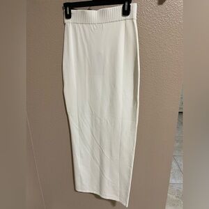 Meshki Ivory Ribbed Darby MidMaxi Skirt NWT
